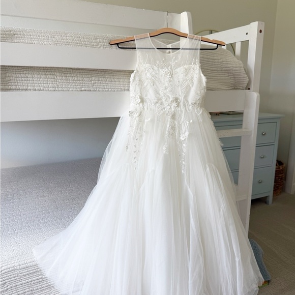 Anthropologie Ivory Lace Kids Dress - Picture 3 of 7